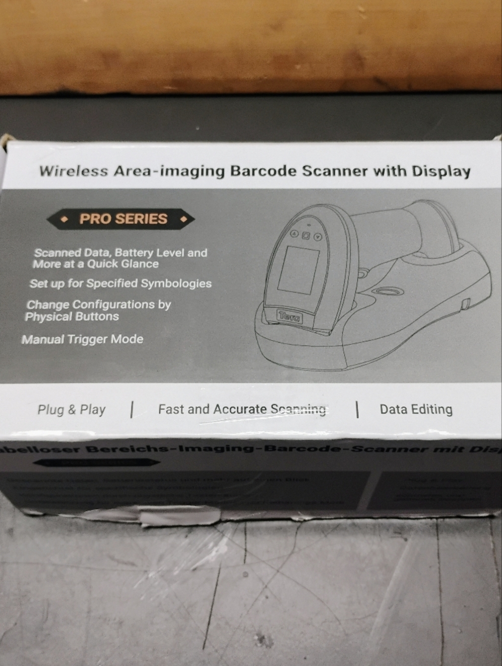 TERA Wireless Area-Imaging Barcode Scanner with Display - Gray/Black